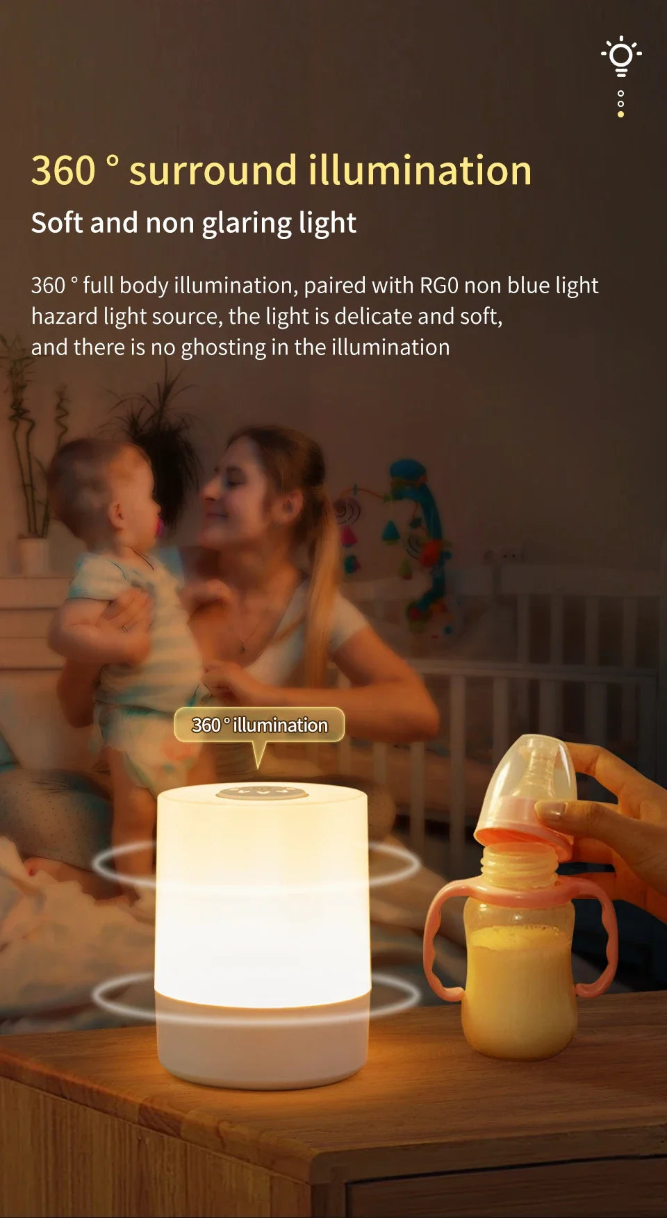 Rechargeable Baby Night Light – Soft, Soothing Glow for Peaceful Nights